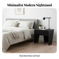 Single-Drawer Bedside unit with exposed Shelf Minimalist Design Nightstand