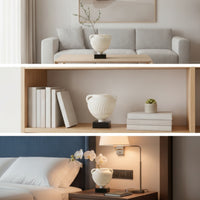 Resin Vase with Handles Tabletop Decorative Vase Modern Sculpture for Living Room, Shelf