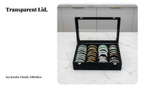 Large Capacity Bangle Display Case Dust-Proof Velvet Lined Jewelry Tray Multi-Functional for Women, Gift Givers, Vanity, Bedroom, Closet