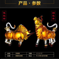 厂家批发加厚手工玻璃生肖牛酒瓶工艺品摆件空心动物泡酒瓶