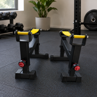 Deadlift Jack, Barbell Jack for Loading and Unloading Weight Plates, Portable Steel Weightlifting Jack, Adjustable Shock Absorption