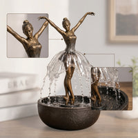 Ballerina Fountain with Water Skirt Indoor for Meditation Space, Ballet Lovers