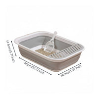 Foldable Cat Litter Tray Anti-Tracking Pedal Semi-Enclosed Litter Tray Easy to Feline Hygiene Supplies for Travel