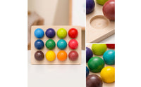 Compact Wooden Color Matching Game Educational Color Matching Puzzle Fine Motor Ball Puzzle Early Learning for Toddlers, Preschoolers, Home, Classroom