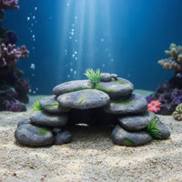 Resin Rock Cave Naturalistic Design Stacked Pebble Decoration Aquatic Habitat Hiding Location No Edges Aquatic Habitat Hiding