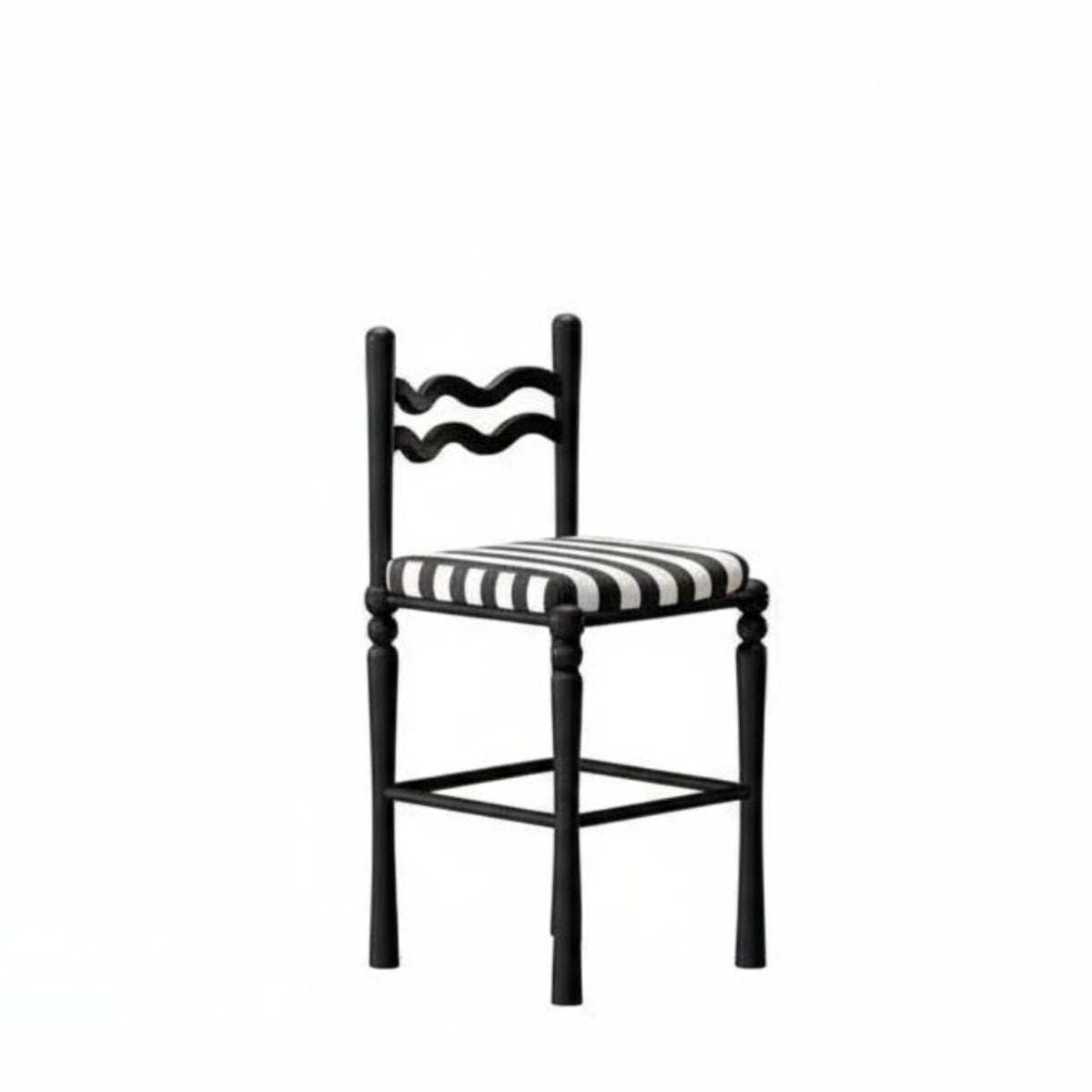 Wooden Bar Chair with Woven Seat French Retro design Counter Stool dense Wood Frame Sturdy Construction for Cafe, Restaurant