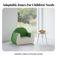 3 Pieces Reconfigurable Literacy Corner Furniture Soft and Safe kids' Sofa Set Easy to Clean Inspires Creativity for Toddlers