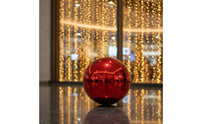 Glossy Christmas Ornament with Gold Cap Reflective Christmas Ornament Round Hanging Baubles Decorative for Holiday Display