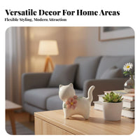 Cute Design Ceramic Cat Statue Light Luxury Design Porcelain Kitten Figurine Excellent Workmanship for Children, Living Room, Shelf