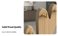 Solid Wood Wooden Key Holder Stand Multi-Purpose Desktop Organizer with Key Hooks Spacious Tray-All for Nightstand, Office