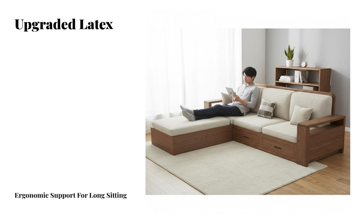 Wooden Frame Sofa Group Nordic aesthetic Upholstered Seating Collection sturdy Wood Construction Home Furniture for Homeowners, Living Room, Lounge Area