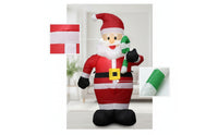 Inflatable Decoration with Candy Cane Indoor Christmas Inflatable Santa Inflatable Santa Outdoor Festive for Homeowners, Yard