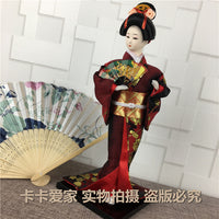 日本艺妓人偶人形摆件餐厅仕女绢人日式工艺和服娃娃30cm手工艺品
