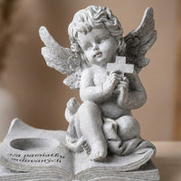 European Style Resin Angel Candle Holder