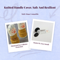Door Handle Protector, Knitted Non-Slip Pad Cover, Insulated Against Scalding & Freezing, Winter Protection for Bedroom and Entry Doors