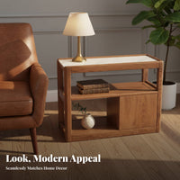 Rolling Side Cabinet Easy to Clean Top Rolling Bedside Cabinet Rounded Corners