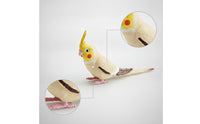 Molded Cockatiel Figurine Wildlife-Inspired Cockatiel Model Lightweight Parrot Figurine Miniature for Collectors, Hobbyists, Diorama, Desk Decoration, Shelf Display