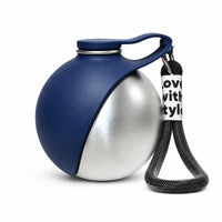 Stainless Steel Pet Travel Bottle Spherical 2-in-1 Pet Water Bottle for Outdoors
