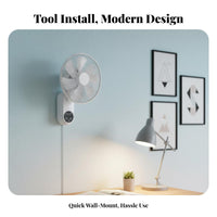 Wireless Control Wall Fan Quiet Performance Wall-Mounted Fan Air Circulator Space Saving Home Appliance Multi-Speed Settings