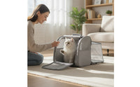 Cat Carrier Backpack Structured Pet Backpack with Mesh Panels Travel-Friendly Covered Pet Bag for Outdoor Walks