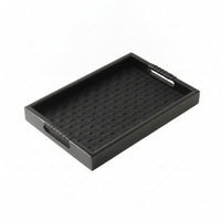 Raised Sides Breakfast Tray Woven Texture Decorative Tray
