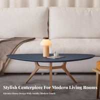 atmosphericShaped Low Table Nordic Design Irregular Shape Tripod Table Rounded borders Two-Tone for Small Space