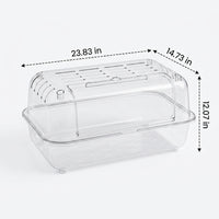 Acrylic Hamster Cage with Wood Accents, Single Level Transparent Indoor Pet Cage, 8cm Deep Base for Syrian Hamsters, Modern Oval Viewing Space