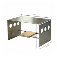 Silver Finish Metal Coffee Table Home Furniture Compact Size for Living Room