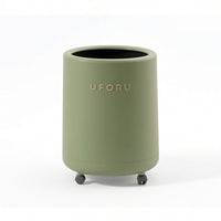 Trash Can with Lid Glossy Cylindrical Waste Bin Modern for Bedroom, Living Room
