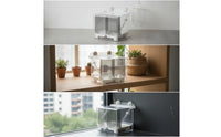 Cage Feeder Bowl Transparent Pet Feeder with Tray Transparent for Small Pets