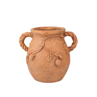 Urn Planter with Handles Textured Flower Pot Ornate for Entryway