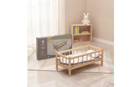 Wooden Doll Bed Miniature Doll Cozy Bed Furniture for Kids, Young Children, Playroom