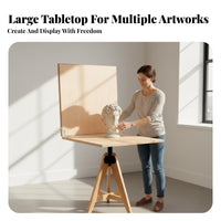 Stable and Sturdy Foldable Still Life Table Easy Storage Beechwood Art Stand Multi-Use Solid Wood Sketching Workstation for Hobbyists, Beginners, Professionals, Home Studio, Classroom
