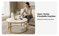 2 Pieces Round Nesting Table Set Modern Minimalist Cylindrical Nesting Stands Light Luxury modern designSaving for Small areas