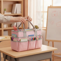 Craft Organizer Tote Bag Structured Bag with Pockets Multipurpose Craft Tote for Crafters, Classroom