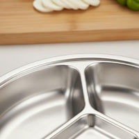 5 Compartment Tray Easy to Clean Divided Condiment Dish Stainless Steel Ingredient Bowl for Serving