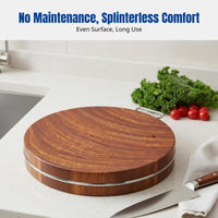 Thick Black Ironwood Cutting Board, Hardwood Kitchen Chopping Board, Double-Sided, Home Use