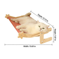 Cat Hammock Window Perch for Indoor Cats, Solid Wood Window Cat Bed and Cat Perch, Sturdy Sill Seat for Sunbathing and Watching Outside View