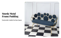 Nordic Design Multi-Piece Seating Ensemble Iron Art Frame Loveseat, Armchair and Table Ensemble Minimalist Design Reception Group Compact Footprint for Business Owners, Interior Designers, Homeowners, Clothing Boutique, Beauty Salon, Lounge, Hotel Lobby