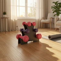 Three-Tier Dumbbell Rack Space-Saving Dumbbell Rack Stand Low-Profile for Workout Room