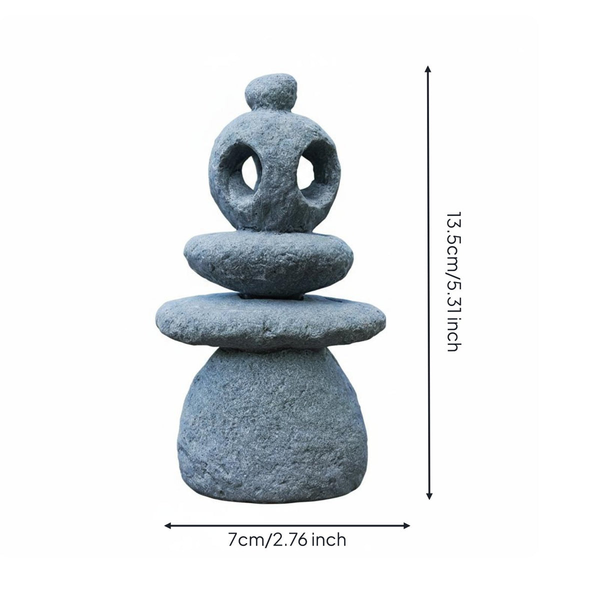 Stacked Stone Sculpture Japanese Style Cairn Decor Compact Size Realistic Rock Sculpture for Bonsai