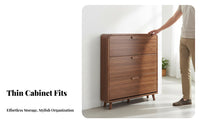 Narrow Wooden Footwear Storage Unit Space-Saving Narrow Shoe Storage Cabinet Large Capacity Household Furniture for Apartment Dwellers, Foyer, Hallway