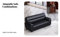 Professional Design 3-Seater Business Sofa Soft-Feel Upholstery Reception Seating Thickly Padded Cushion Commercial Furnishing Long-Lasting Comfort for Visitors, Clients, Office Workers, Waiting Room, Breakroom
