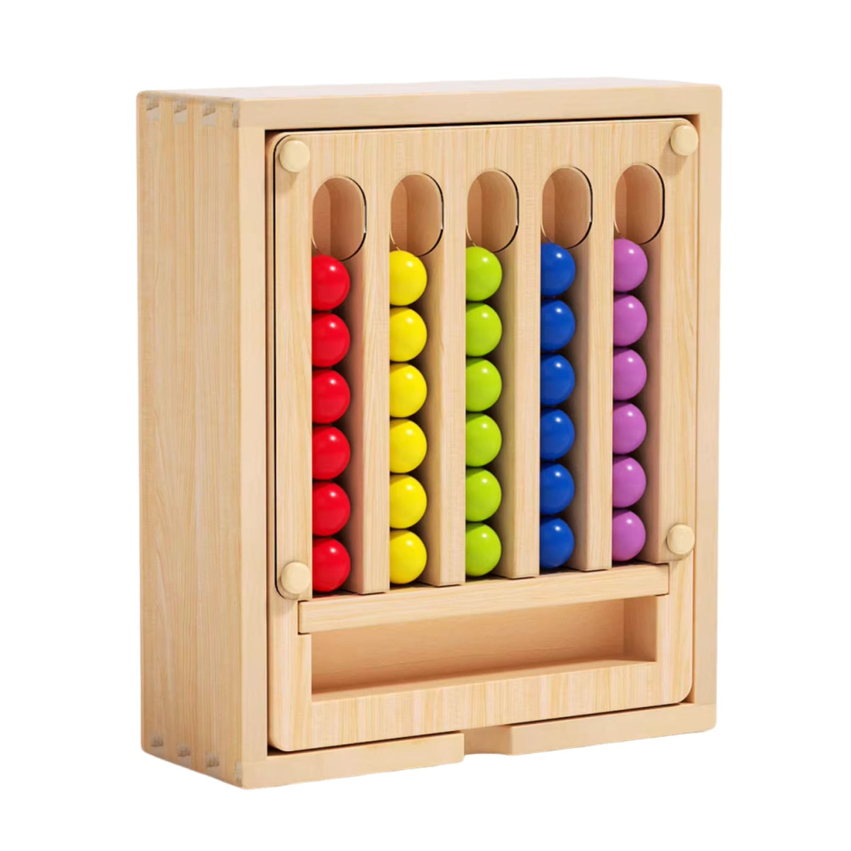 Child-Centered Color Sorting Game Concentration Training Bead Clipping Toy Set Multiple Ways to Play Wooden Bead Sorting Box for Youngsters, Kids