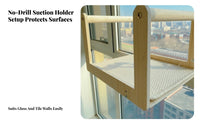 Sunbathing location paneMounted Cat resting location Elevated View paneMounted Cat resting location Space Saving Pet Supply Sturdy Build for Apartment Dwellers, Renters, Indoors, Sunroom, Living Room, Bedroom