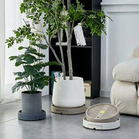 Flower Pot Stand with Swivel Casters, Resin Roller Tray and Plant Saucers with Water Reservoir, Heavy Duty Pot Stand for Indoor Garden