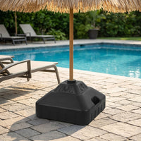Artificial Thatch Parasol, 2.1m, Beach Parasol, Wind-Resistant, UPF50+, Steel, Resort Style