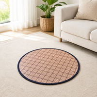 Dog Cooling Mat, Breathable Dog Mat for Pet Bed, Self Cooling Rattan Weave for Hot Summer Days, Brown Woven Plant Fiber