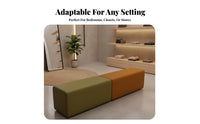ribbedTufted Entryway Stool Luxury Design Upholstered Bench Soft padding