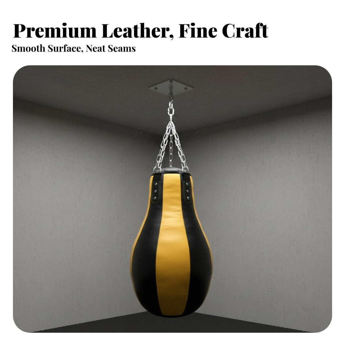 Pear Shaped Heavy Bag Microfiber Leather Hanging Punching Bag Solid Core Fighting Workout Tools for Pugilists, Fighting Artists, Home Gym, Garage